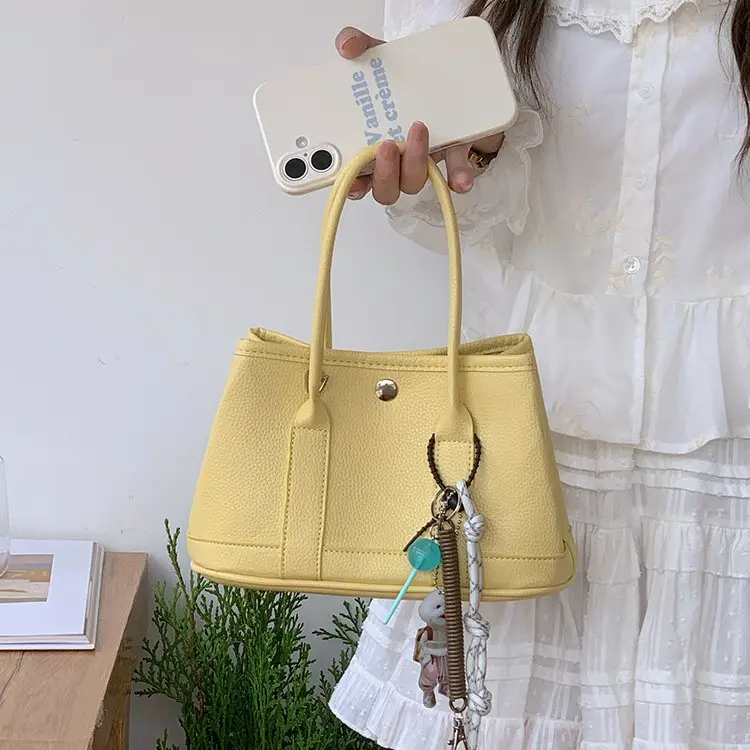 Women's Yellow Leather Bucket Bag Spring 2025