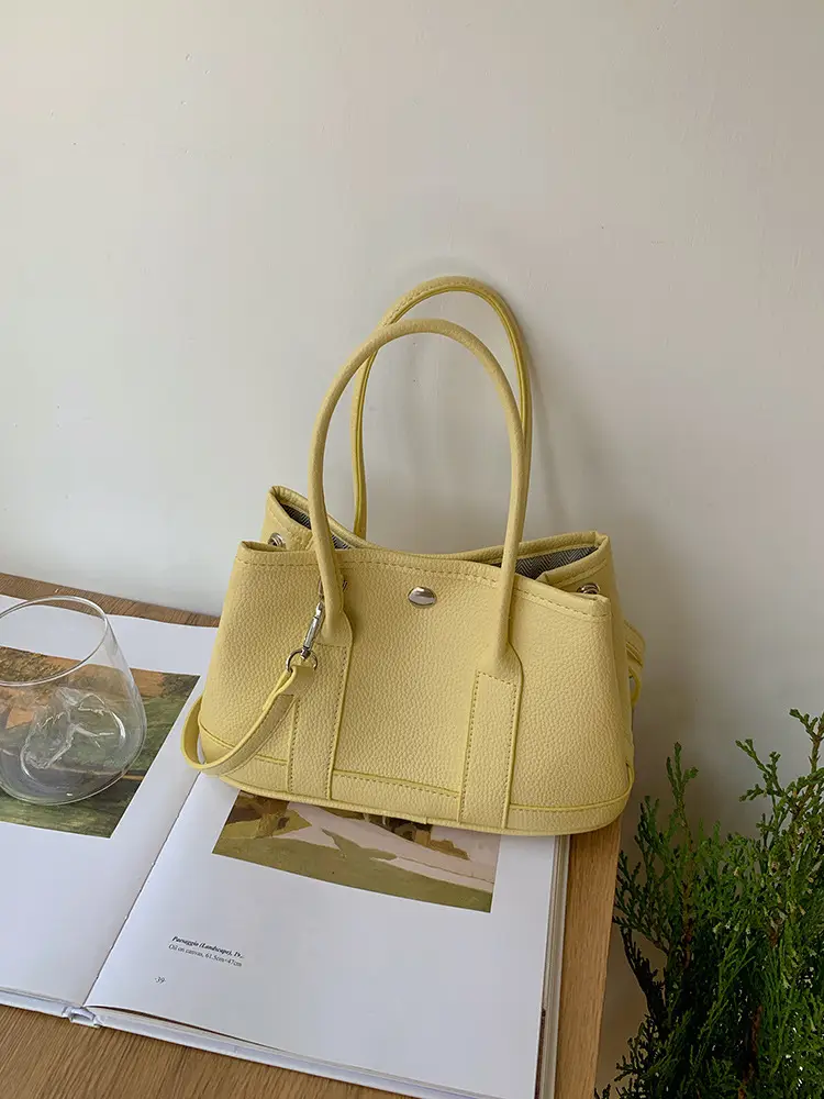 Women's Yellow Leather Bucket Bag Spring 2025 — feature 10