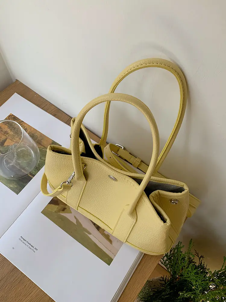 Women's Yellow Leather Bucket Bag Spring 2025 — feature 11