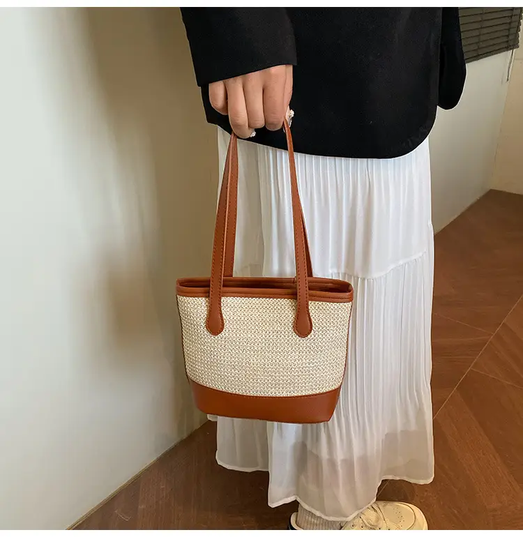2025 Women Straw Tote Bag Large Capacity Casual Shoulder Bag — feature 11