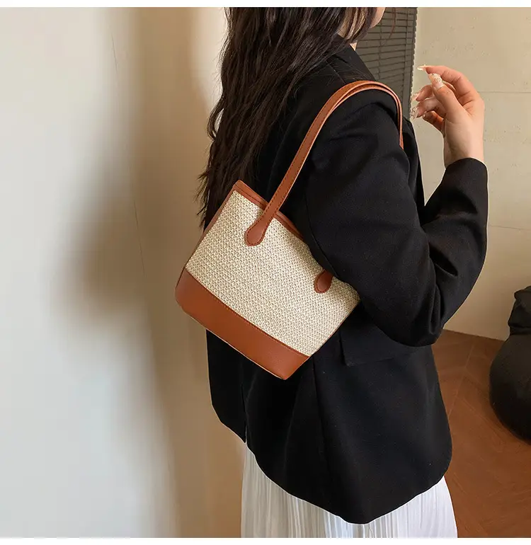 2025 Women Straw Tote Bag Large Capacity Casual Shoulder Bag — feature 13