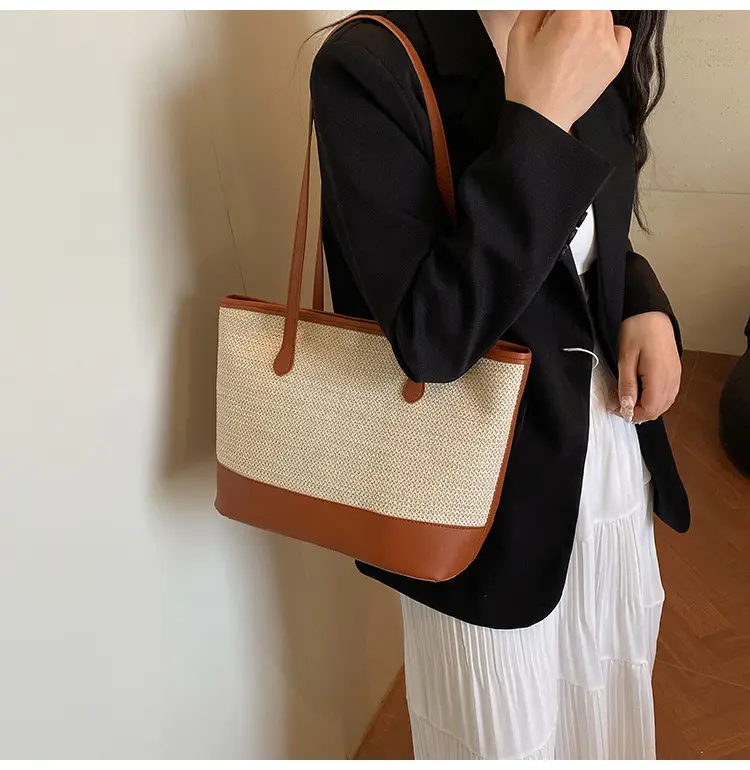 2025 Women Straw Tote Bag Large Capacity Casual Shoulder Bag — feature 16