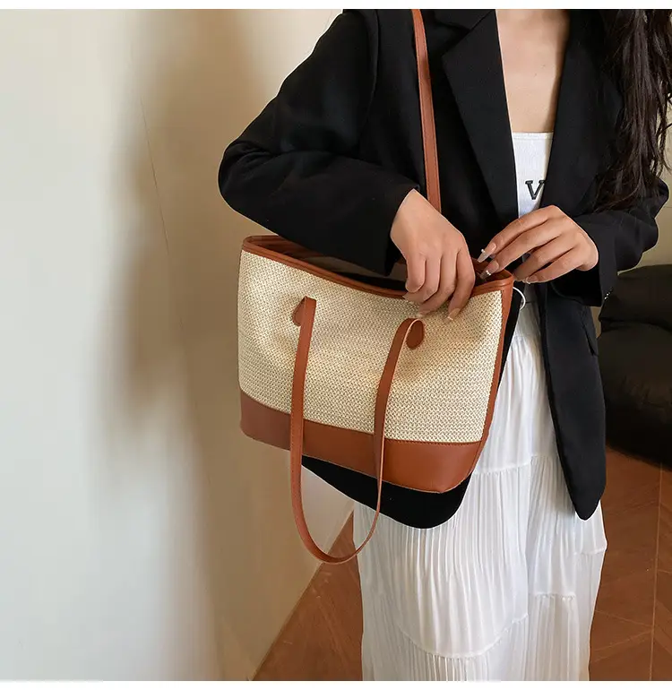 2025 Women Straw Tote Bag Large Capacity Casual Shoulder Bag — feature 20