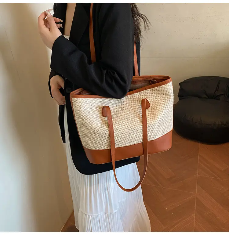 2025 Women Straw Tote Bag Large Capacity Casual Shoulder Bag — feature 21