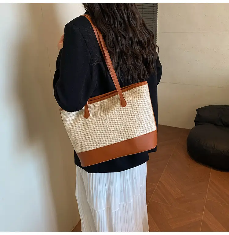 2025 Women Straw Tote Bag Large Capacity Casual Shoulder Bag — feature 22