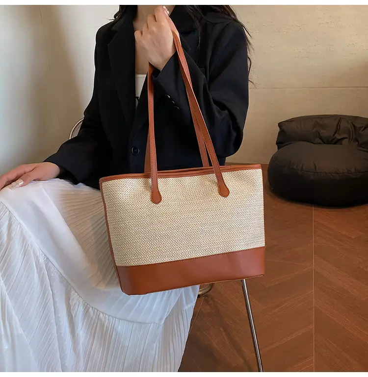 2025 Women Straw Tote Bag Large Capacity Casual Shoulder Bag — feature 23