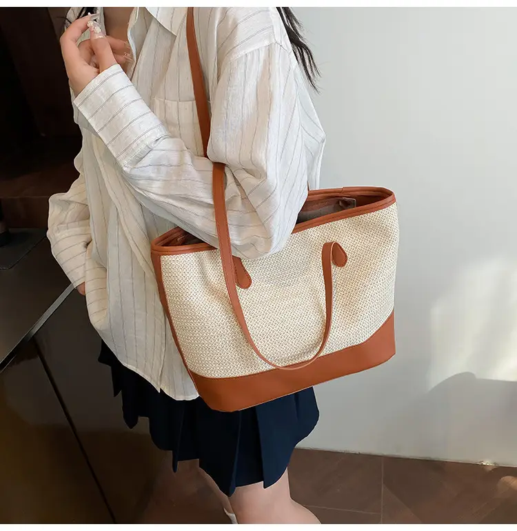 2025 Women Straw Tote Bag Large Capacity Casual Shoulder Bag — feature 34