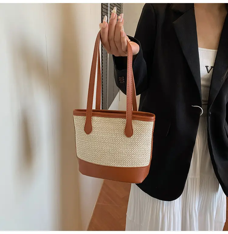 2025 Women Straw Tote Bag Large Capacity Casual Shoulder Bag — feature 9