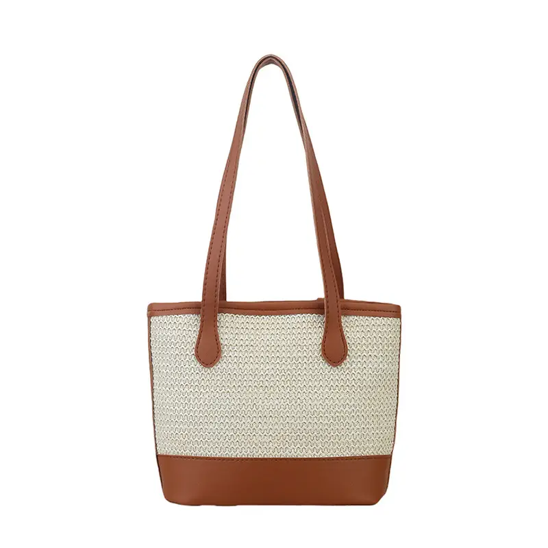 2025 Women Straw Tote Bag Large Capacity Casual Shoulder Bag - Image 2