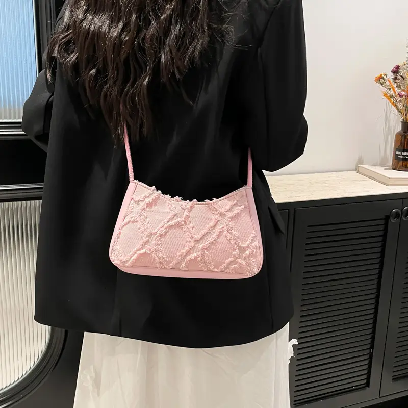 Blue Rhombic Underarm Bag for Women 2025