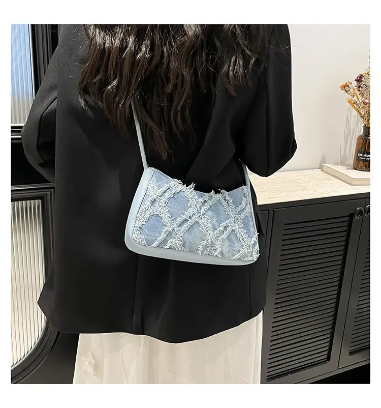 Blue Rhombic Underarm Bag for Women 2025 — feature 32