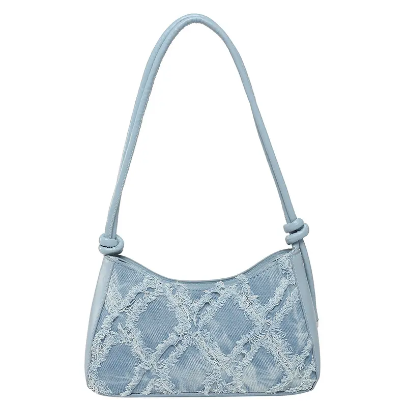 Blue Rhombic Underarm Bag for Women 2025