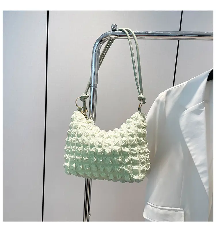 Pink Bubble Soft Pleated Shoulder Bag for Girls — feature 24
