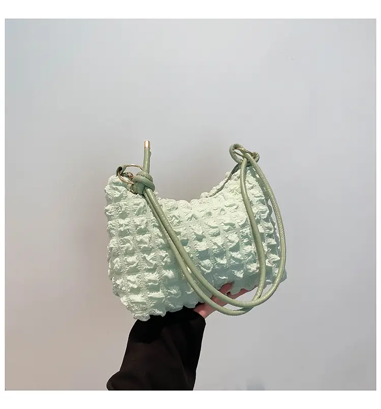 Pink Bubble Soft Pleated Shoulder Bag for Girls — feature 26