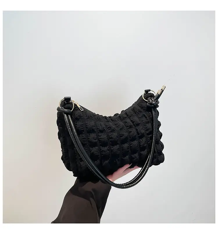 Pink Bubble Soft Pleated Shoulder Bag for Girls — feature 27