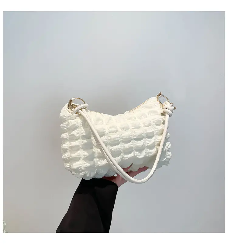 Pink Bubble Soft Pleated Shoulder Bag for Girls — feature 28