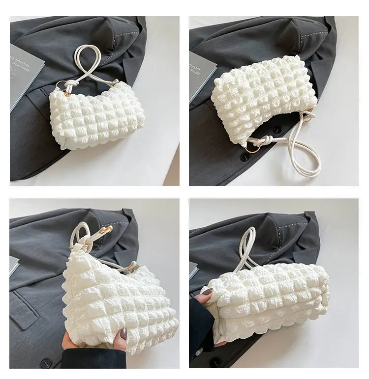 Pink Bubble Soft Pleated Shoulder Bag for Girls — feature 9