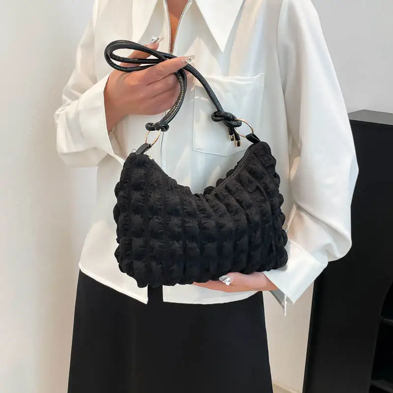 White Underarm Bag for Women Large Capacity Shoulder Crossbody - Image 7