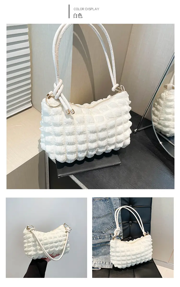 White Underarm Bag for Women Large Capacity Shoulder Crossbody — feature 29
