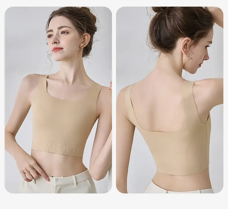 Traceless Underwear Women's Thin Summer Large Chest Showing Small Anti-sagging Non-steel Ring Corset Paper Humanistic Bra Vest-style — feature 20