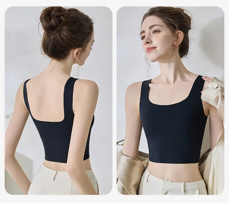 Traceless Underwear Women's Thin Summer Large Chest Showing Small Anti-sagging Non-steel Ring Corset Paper Humanistic Bra Vest-style — feature 22