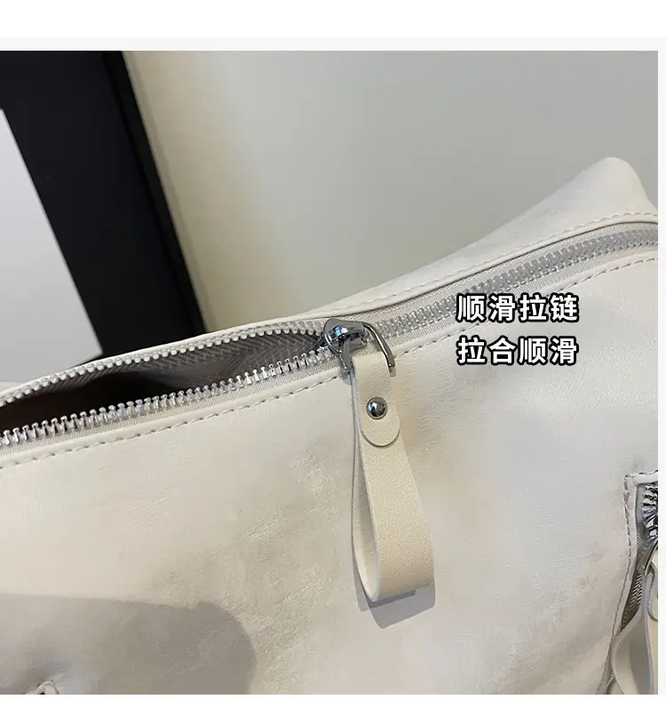 Women's White Retro Shoulder Bag with Cute Charm — feature 6