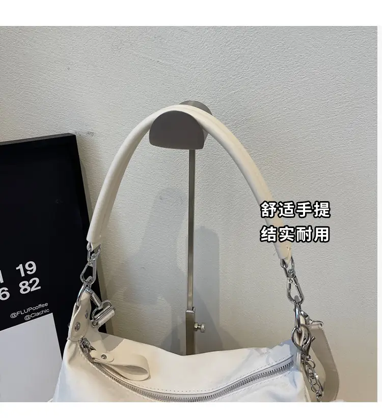 Women's White Retro Shoulder Bag with Cute Charm — feature 7