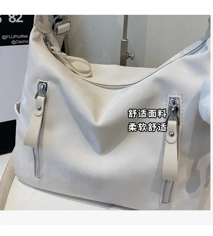Women's White Retro Shoulder Bag with Cute Charm — feature 8