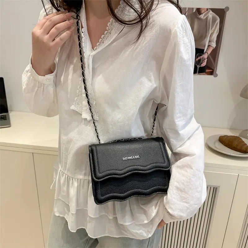 2025 Women's Brown Leather Crossbody Bag Niche Trendy Small Square Bag - Image 7