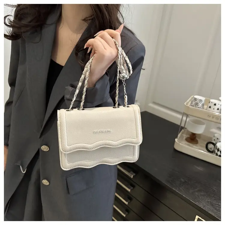 2025 Women's Brown Leather Crossbody Bag Niche Trendy Small Square Bag — feature 9