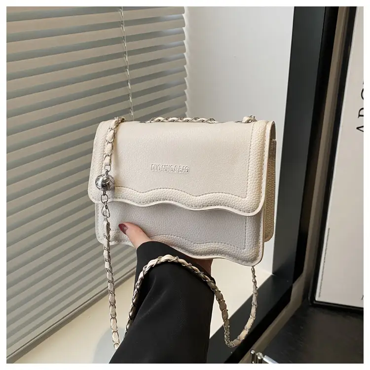 2025 Women's Brown Leather Crossbody Bag Niche Trendy Small Square Bag - Image 2