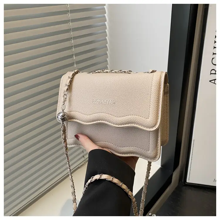 2025 Women's Brown Leather Crossbody Bag Niche Trendy Small Square Bag - Image 4