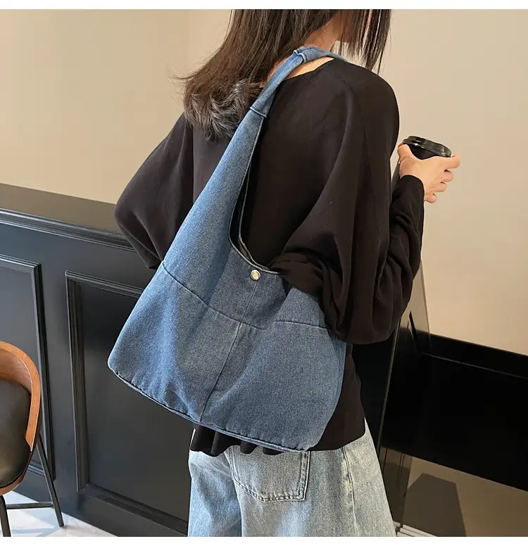 Women Retro Denim Shoulder Bag Large Capacity 2025 — feature 15
