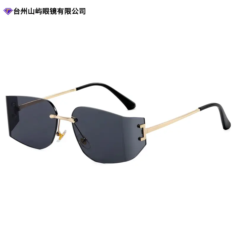 Women Pink Gradient Cut Edge Sunglasses - Image 10