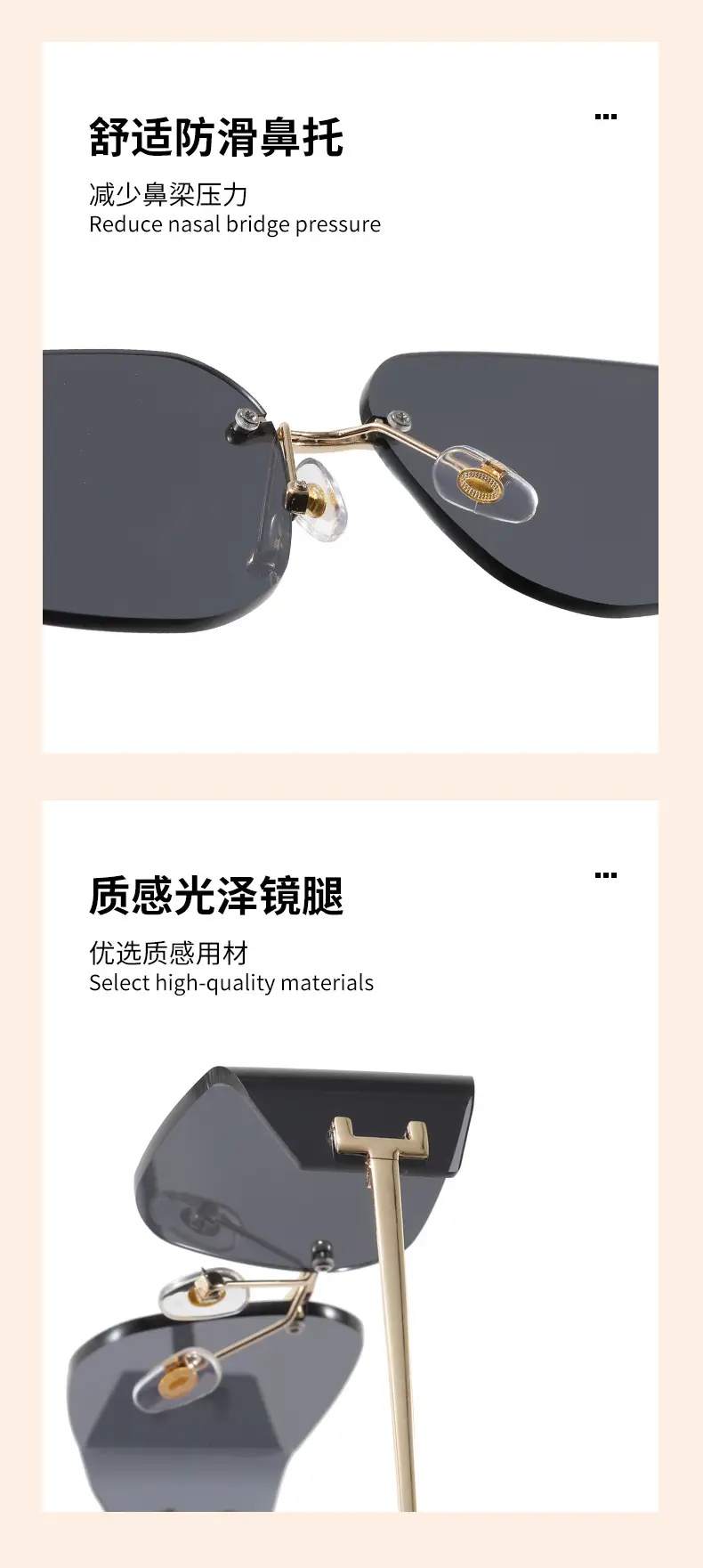 Women Pink Gradient Cut Edge Sunglasses — feature 11