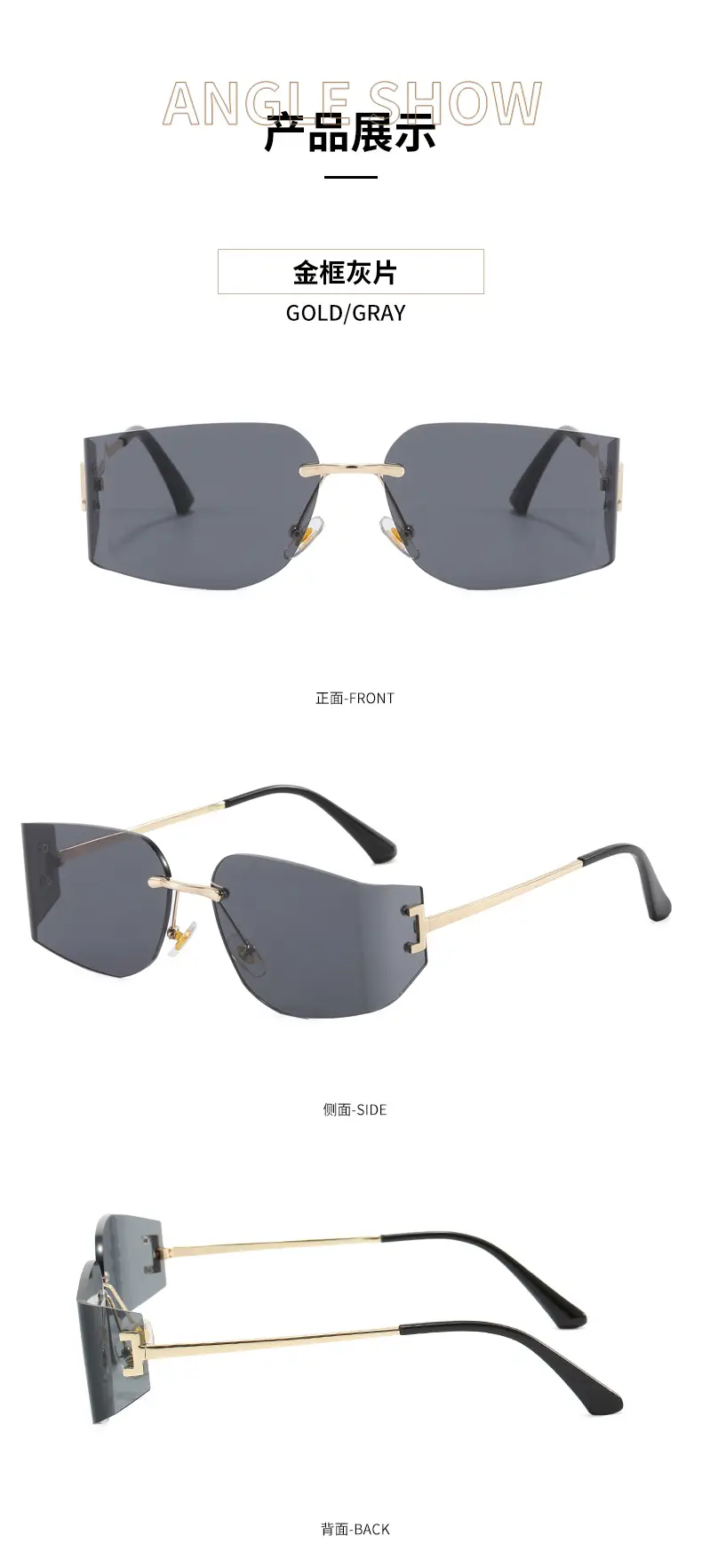 Women Pink Gradient Cut Edge Sunglasses — feature 12