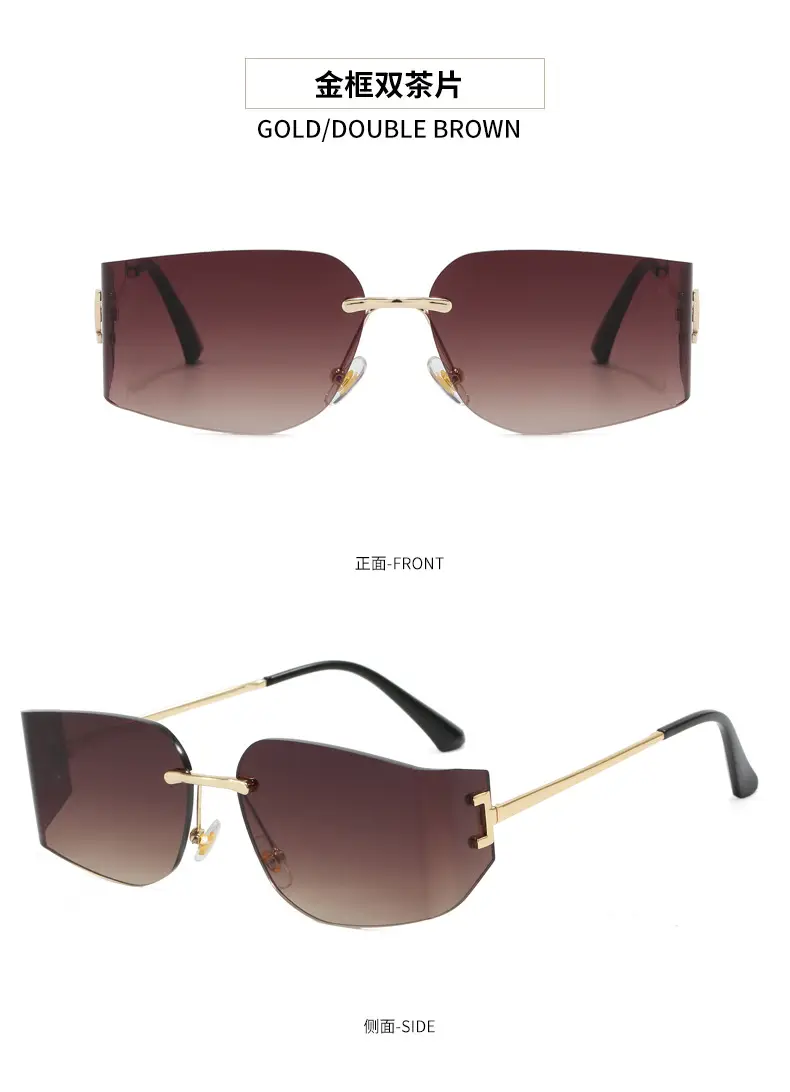 Women Pink Gradient Cut Edge Sunglasses — feature 16