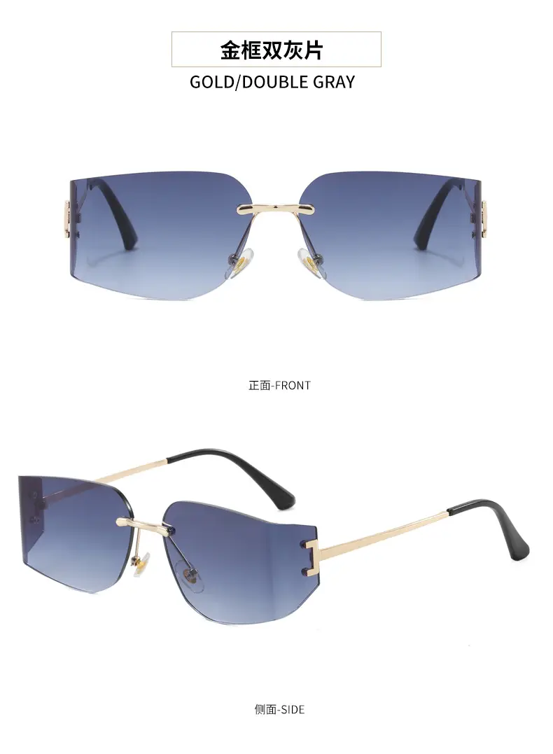 Women Pink Gradient Cut Edge Sunglasses — feature 17