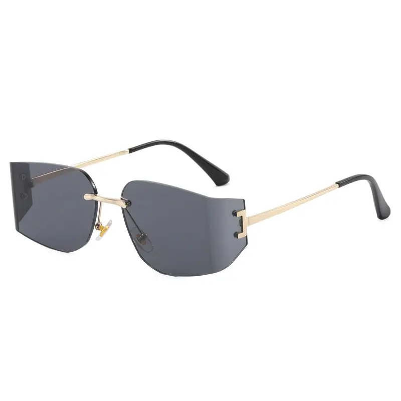 Women Pink Gradient Cut Edge Sunglasses