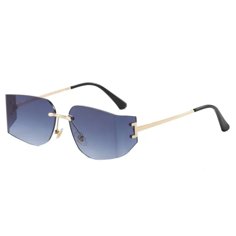 Women Pink Gradient Cut Edge Sunglasses - Image 6