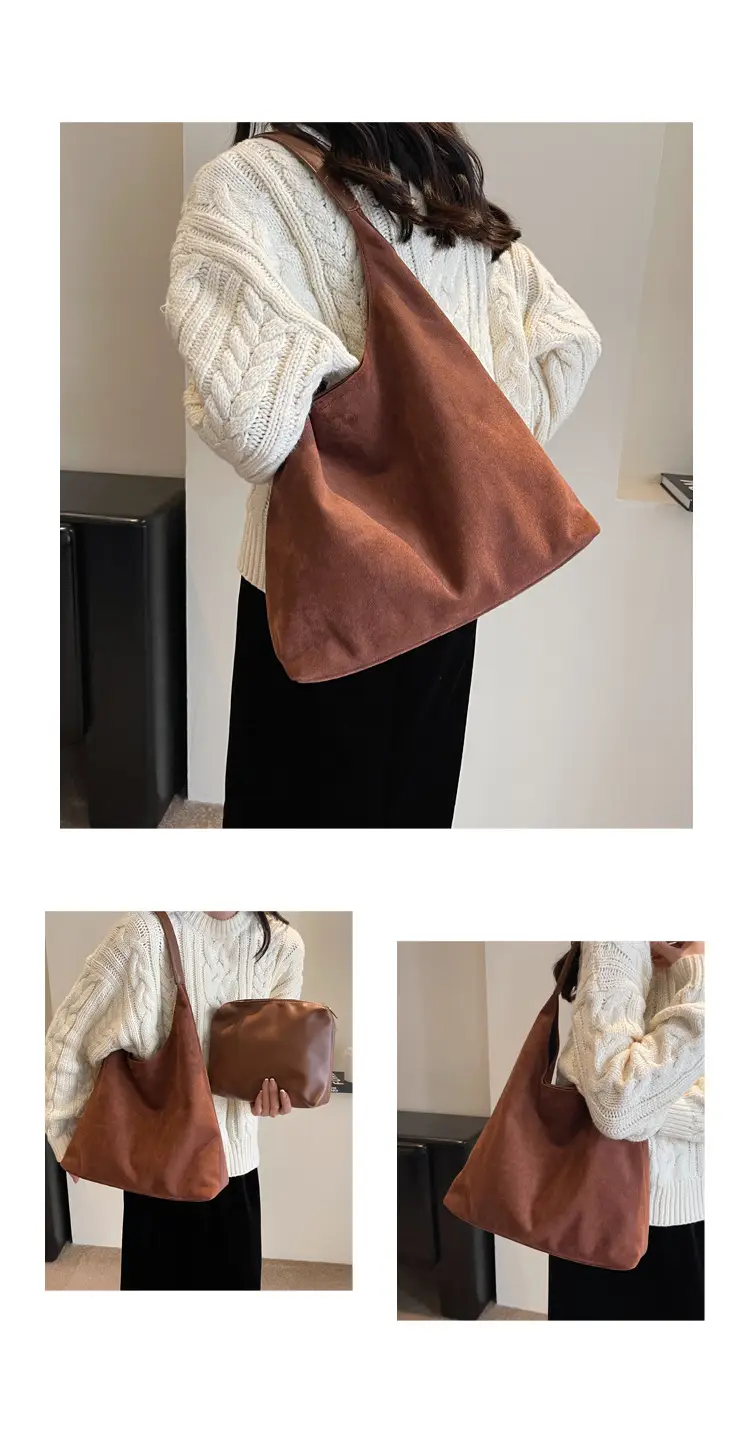 Vintage Suede Shoulder Bag for Women Autumn Winter 2025 — feature 12