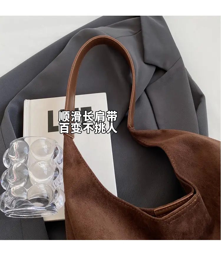 Vintage Suede Shoulder Bag for Women Autumn Winter 2025 — feature 4