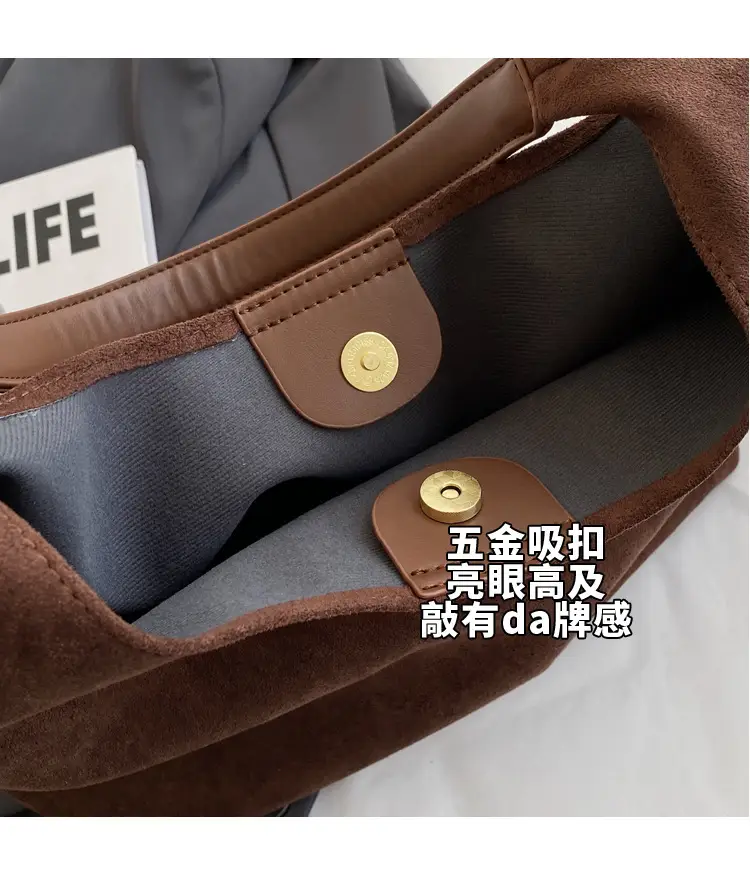 Vintage Suede Shoulder Bag for Women Autumn Winter 2025 — feature 6