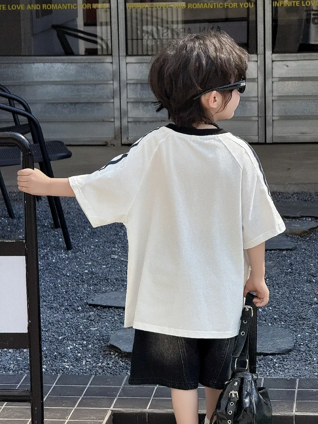 Kids Printed T-Shirt White 2025 Summer Boys — feature 9