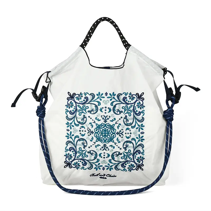 Flower Embroidered Large Capacity Shoulder Bag Women's - Image 5