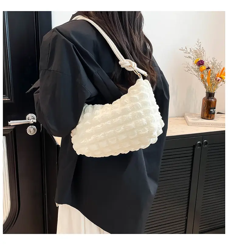 White Pearl Puff Shoulder Bag for Women — feature 12