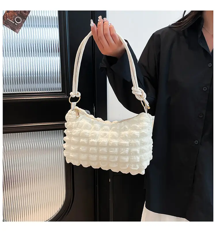 White Pearl Puff Shoulder Bag for Women — feature 13
