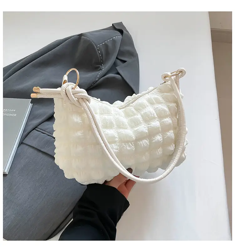 White Pearl Puff Shoulder Bag for Women - Image 2