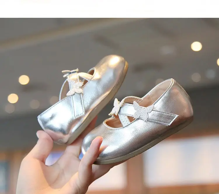 Silver Bow Baby Shoes for 0-2Yrs Non-Slip Soft Bottom — feature 2