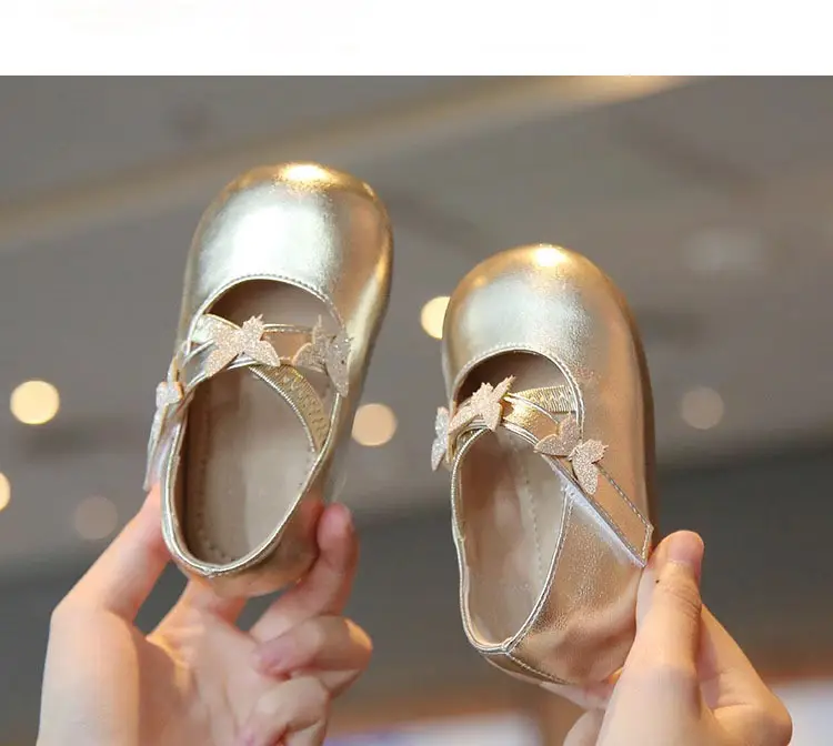 Silver Bow Baby Shoes for 0-2Yrs Non-Slip Soft Bottom — feature 3